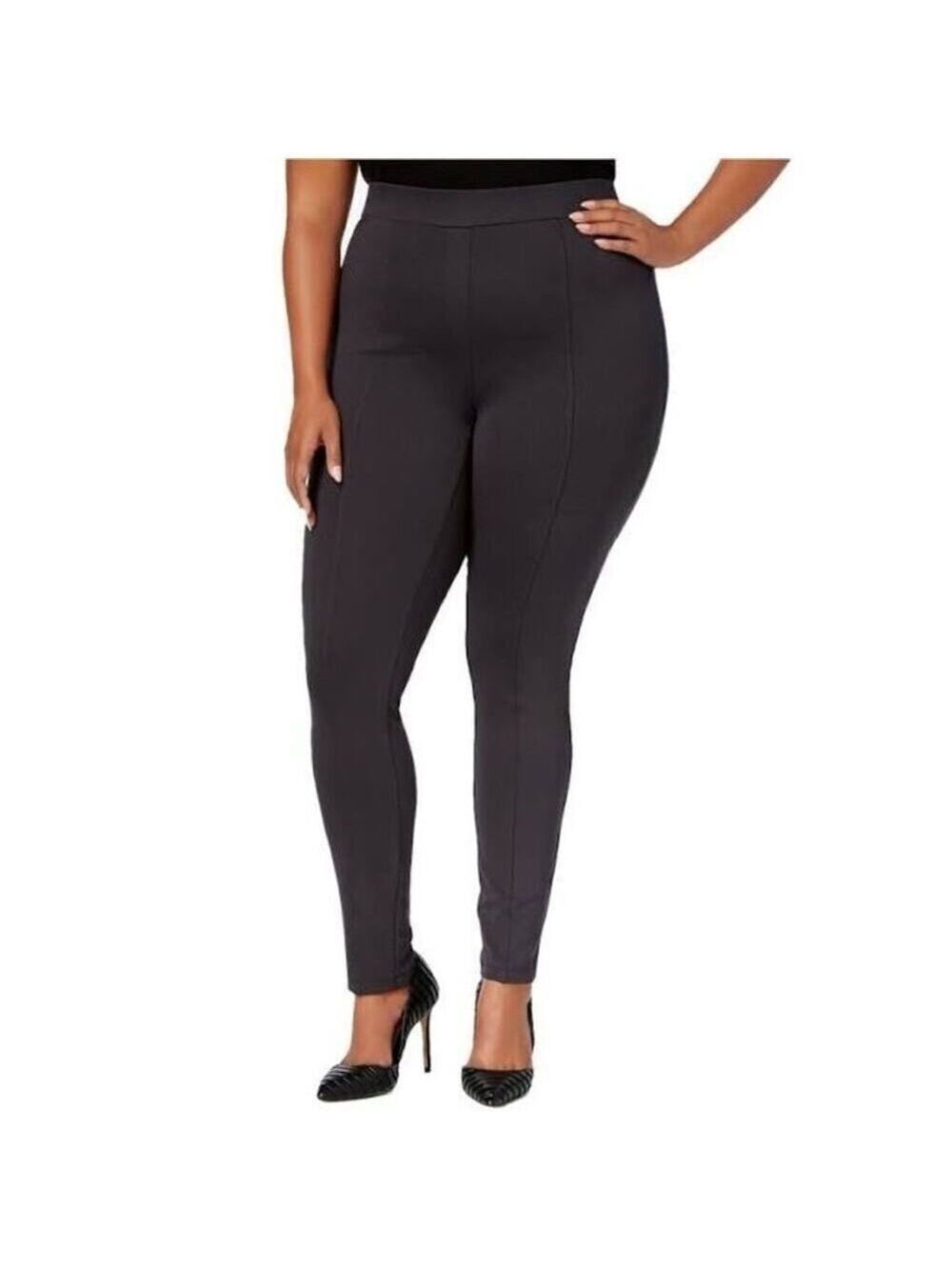 Style & Co Ponte Leggings 14W Plus Size Charcoal Gray Pull On Stretch Pants NWT